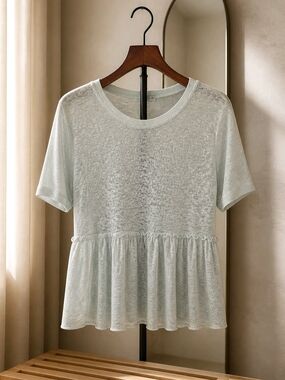 Women’s Light Mint Short Sleeve Peplum Tee